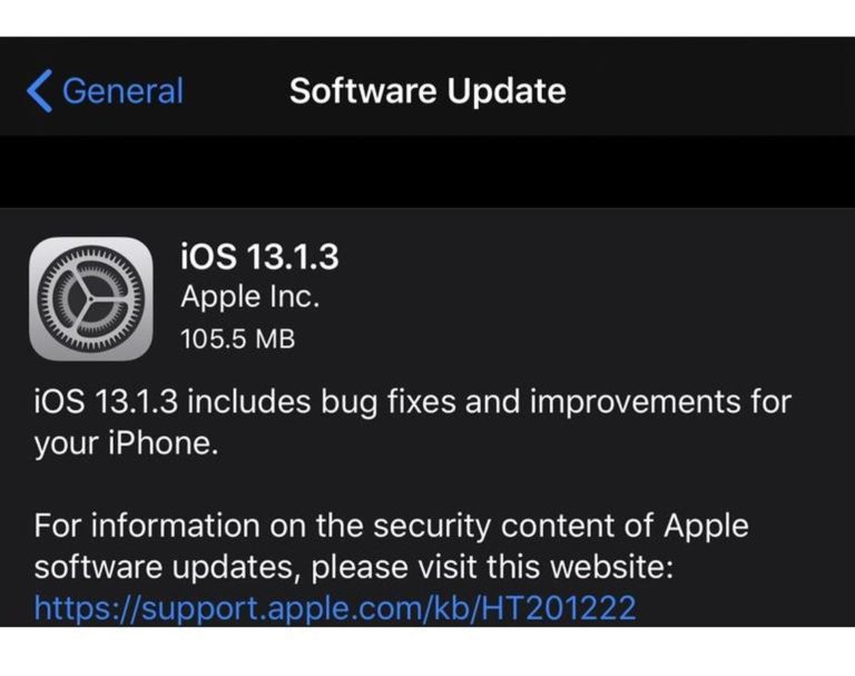 iOS 13.2.2 update