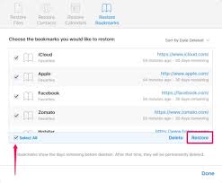 restore and recover lost Safari bookmarks