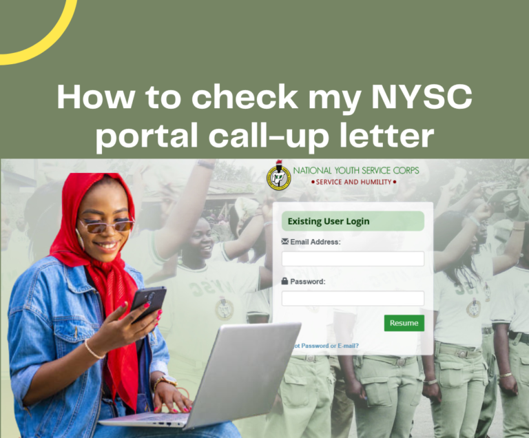 How do I check my NYSC portal call-up letter?